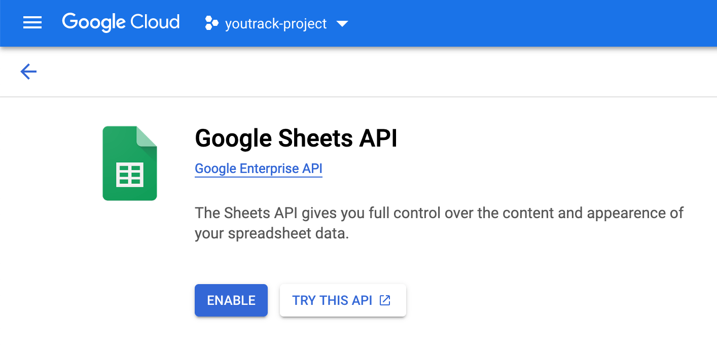 Import from Google Sheets YouTrack Server
