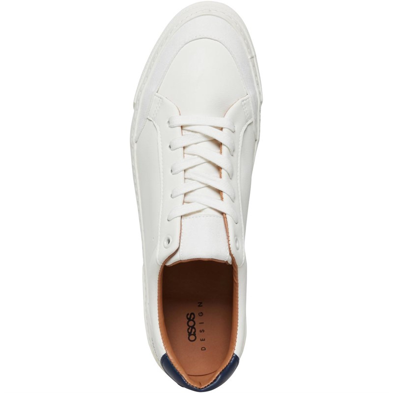 Buy ASOS DESIGN Mens Faux Suede Trainers White