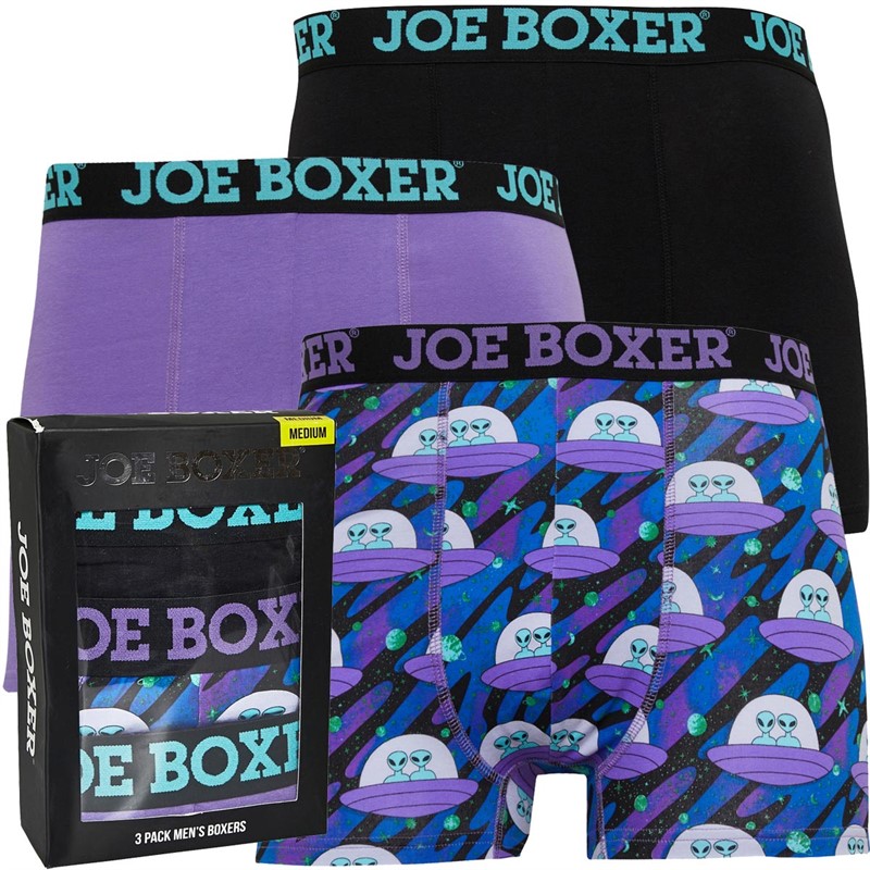 Buy Joe Boxer Mens Three Pack Boxers Black