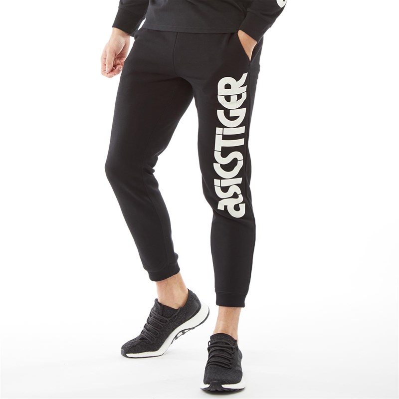 Buy Asics Tiger Mens Graphic Sweat Pants Performance Black/Cream