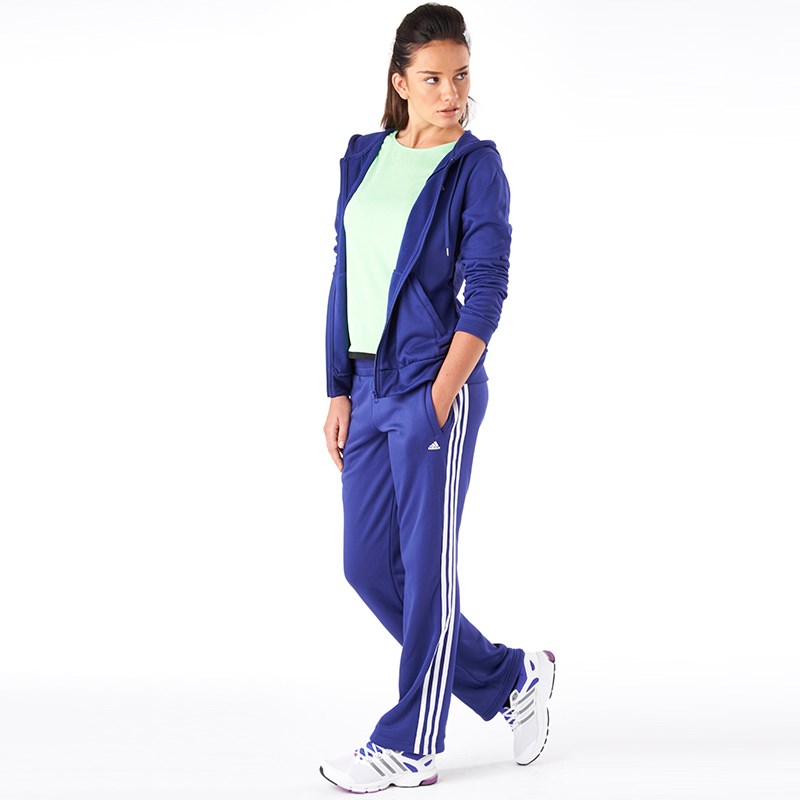 Buy adidas Womens Luna 3 Stripe Hooded Tracksuit Amazon Purple