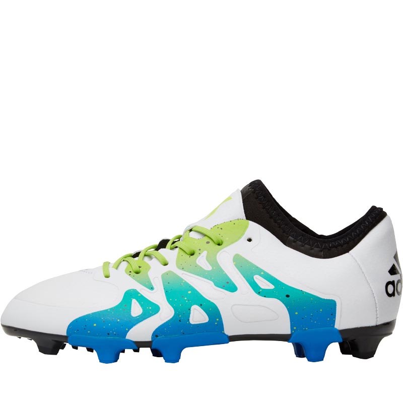 Buy adidas Junior X 15.1 FG / AG Football Boots White/Semi Solar Slime