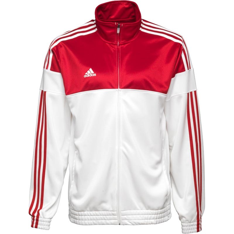 Buy adidas Mens 3 Stripe Warm Up Basketball Track Jacket Power Red/White