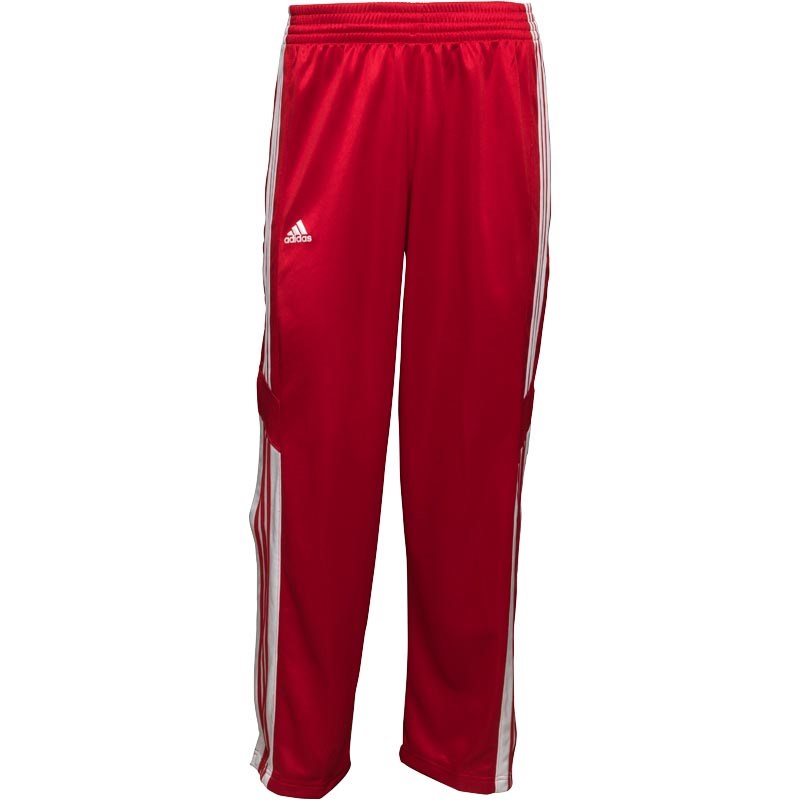 Buy adidas Mens 3 Stripe Warm Up Popper Basketball Track Pants Power Red/White