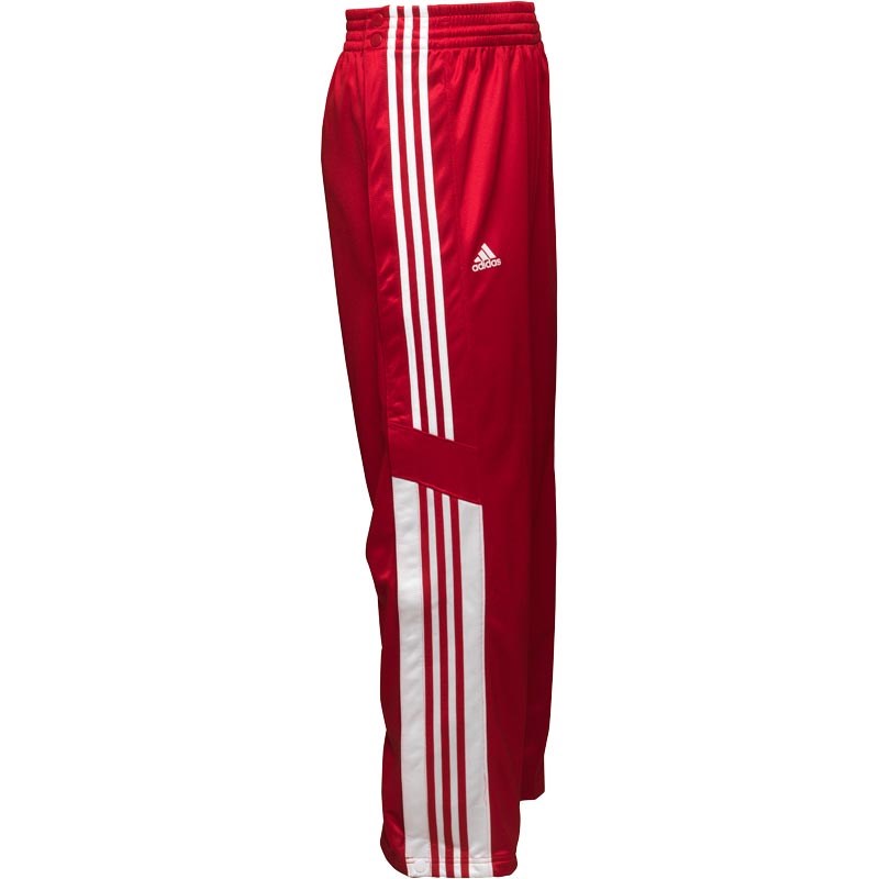 Buy adidas Mens 3 Stripe Warm Up Popper Basketball Track Pants Power Red/White