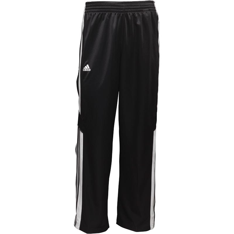 Buy adidas Mens 3 Stripe Warm Up Popper Basketball Track Pants Black/White