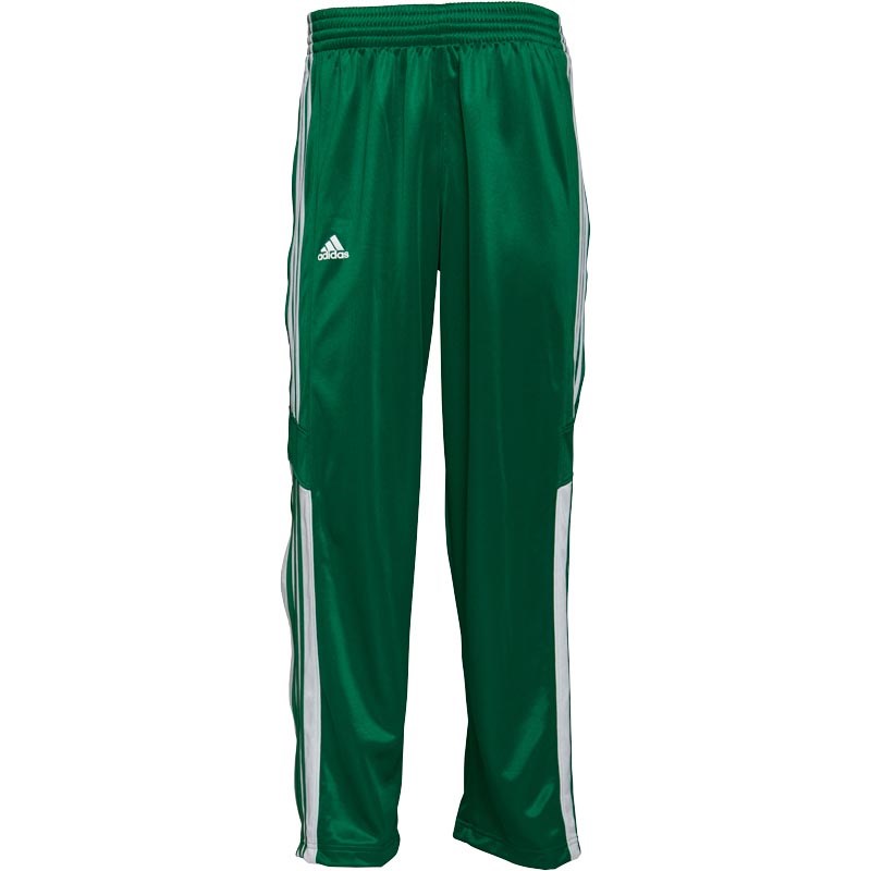 Buy adidas Mens 3 Stripe Warm Up Popper Basketball Track Pants Kelly Green/White
