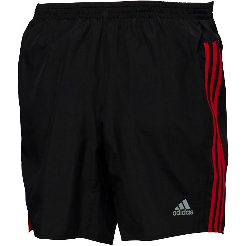 Buy adidas Mens Response 3 Stripe Climalite Shorts Black/Ray Red