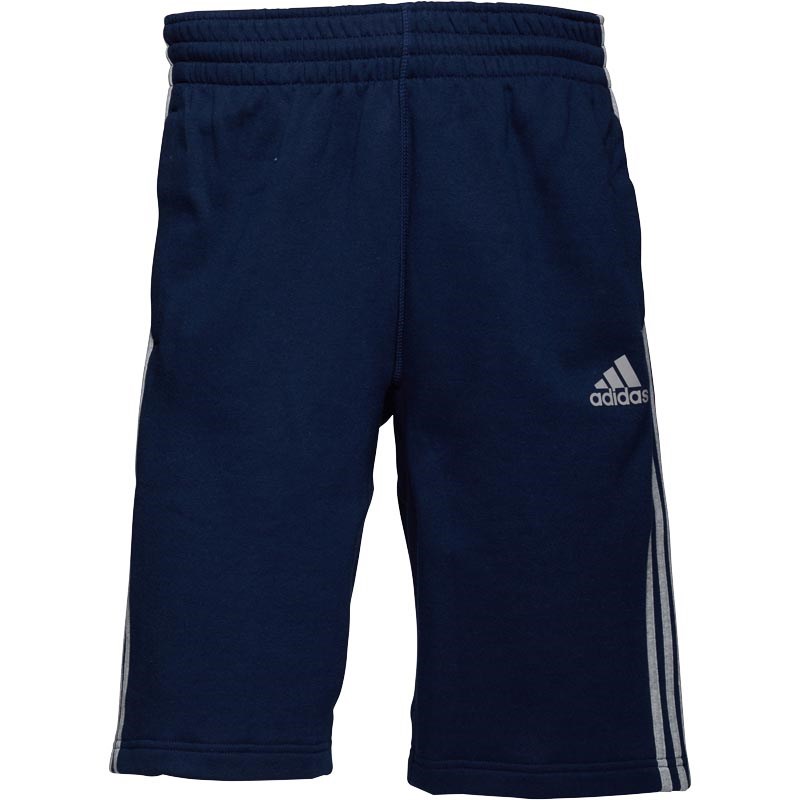 Buy adidas Mens Essentials 3 Stripe Fleece Shorts Collegiate Navy