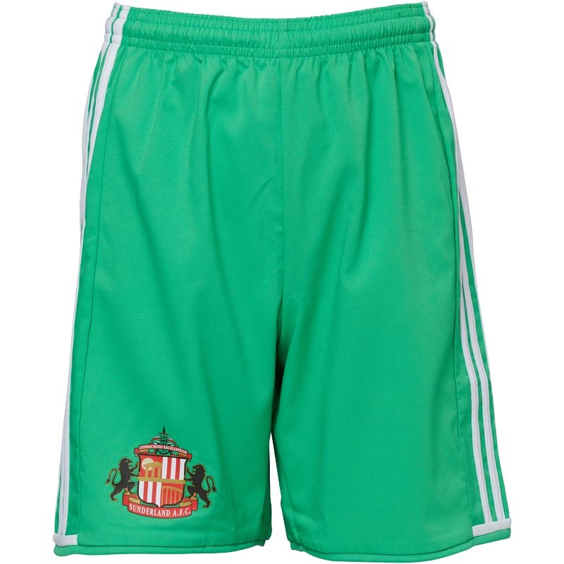Buy adidas Junior SAFC Sunderland Football Shorts Energy Green/White