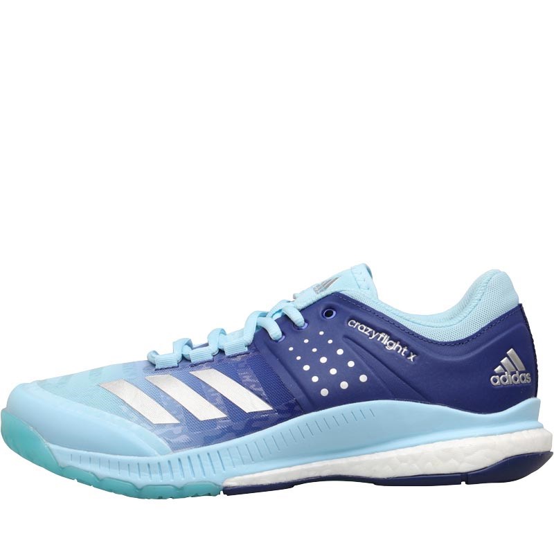 Buy adidas Mens Crazyflight X Volleyball Shoes Ice Blue/Silver Metallic