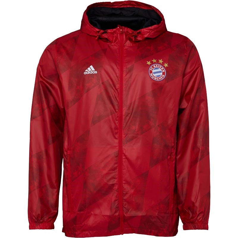 adidas Herren FC Bayern Munich Windbreaker Performance Jacke Rot