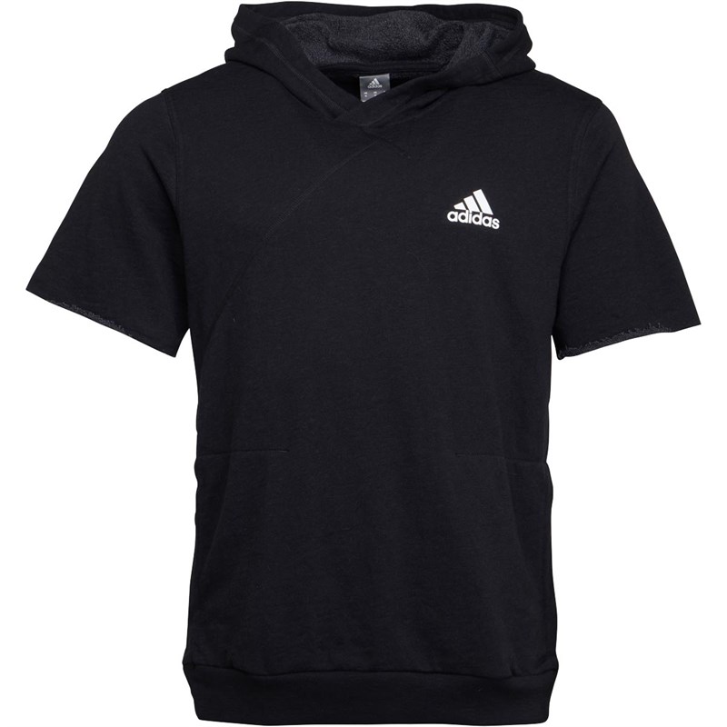 Buy adidas Mens CrossUp Short Sleeve Hoodie Black/Black