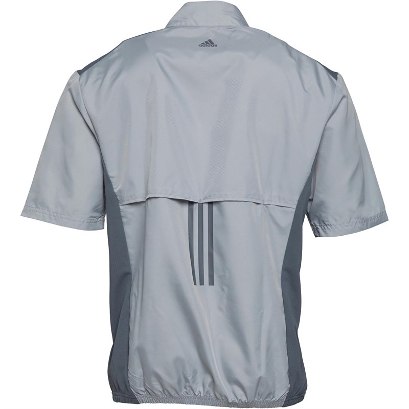 Buy adidas Mens Golf Club Short Sleeve Wind Jacket Stone/Vista Grey