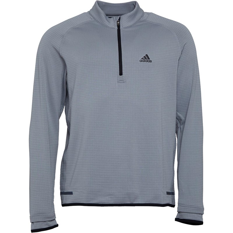 Buy adidas Mens Golf Climaheat Gridded 1/4 Zip Top Mid Grey