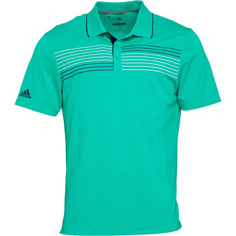 Buy adidas Mens Golf Essentials Textured Tipped Polo HiRes Green