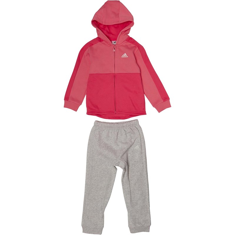 Buy adidas Baby Girls Linear Fleece Jogger Set Chalk Pink/Real Pink/White