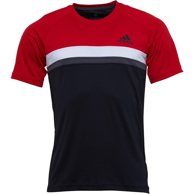 Buy adidas Mens Club Colourblock Tennis TShirt Scarlet