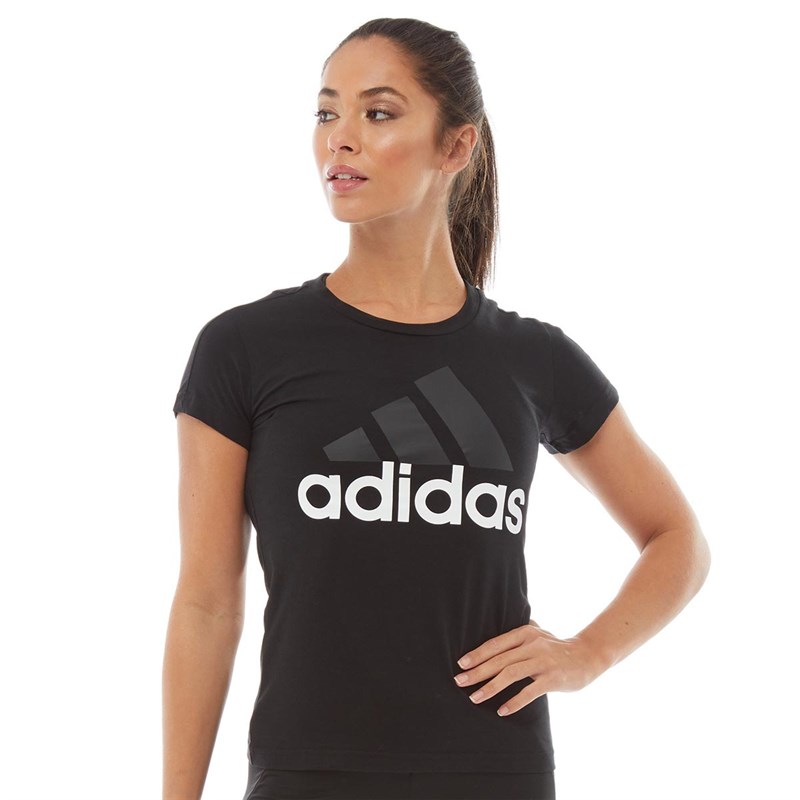 Buy adidas Womens Athletics Essentials Linear Slim TShirt Black/White