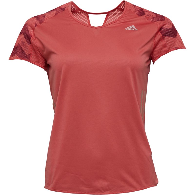 Buy adidas Womens Adizero Running TShirt Trace Scarlet/Collegiate Burgundy