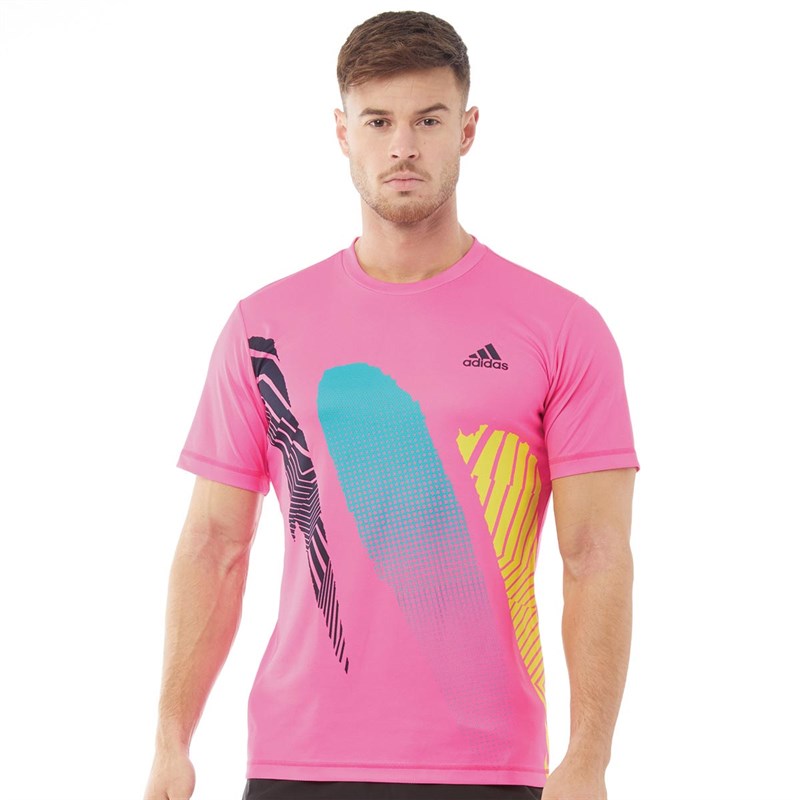 Buy adidas Mens Seasonal Tennis TShirt Shock Pink