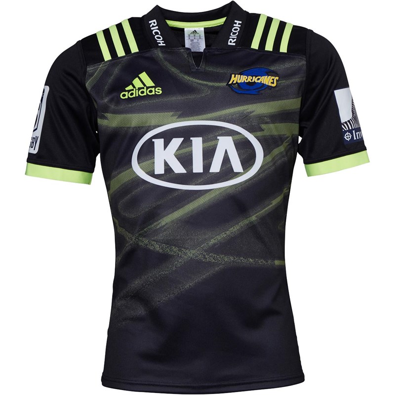 Buy adidas Mens Hurricanes Away Rugby Jersey Solar Yellow/Black