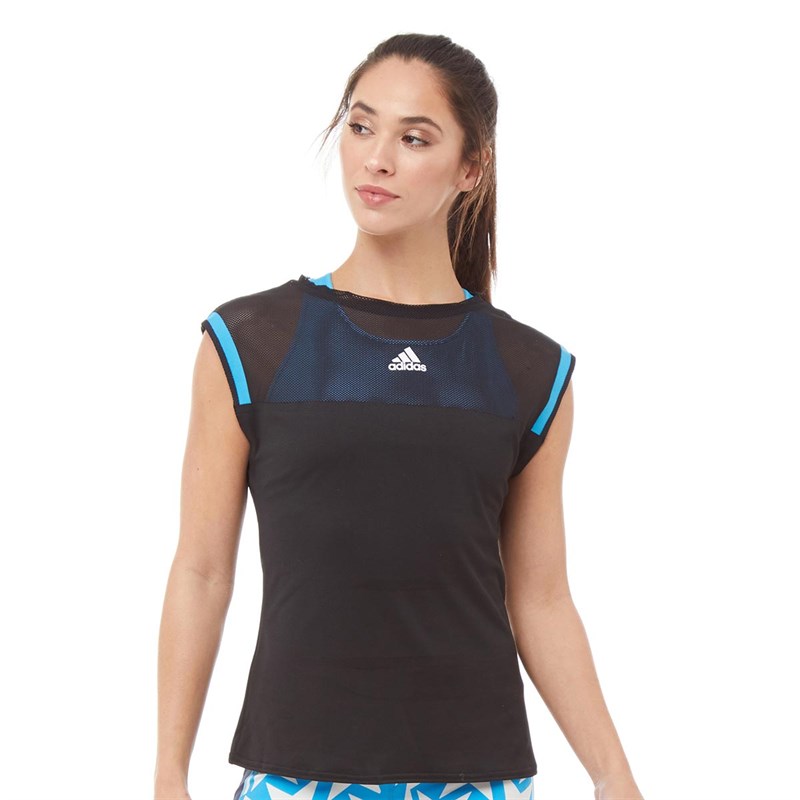 adidas Dames Escouade Climalite Tennis TShirt Zwart