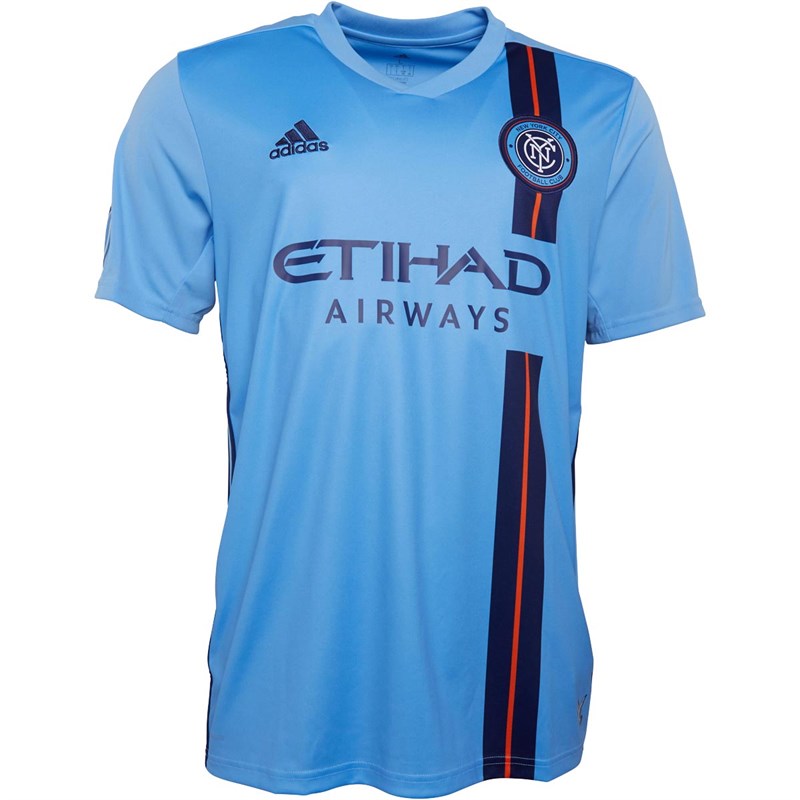 Buy adidas Mens NYCFC New York City Home Jersey Baby Light Blue/Night Sky