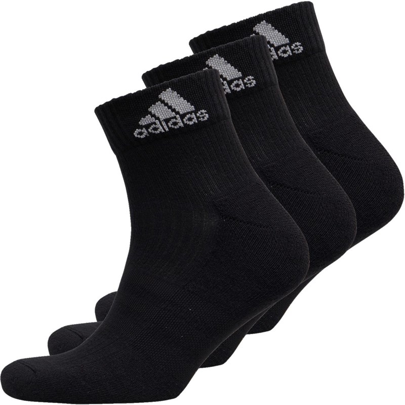 Buy adidas 3 Stripes Performance Cushioned Three Pack Ankle Socks Black