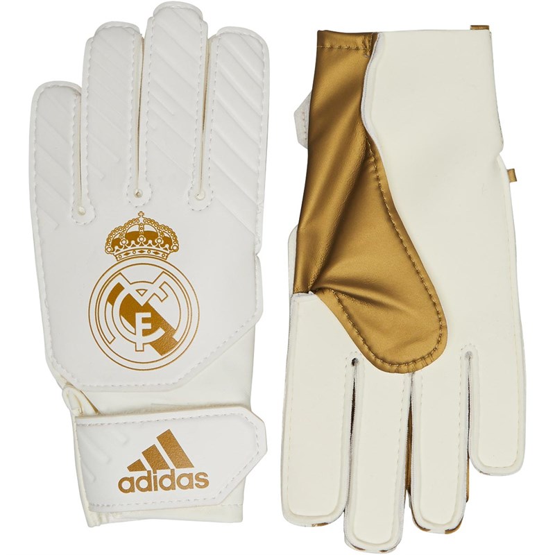 Buy adidas Mens Real Madrid Young Pro Goalkeeper Gloves Gold Metallic/White
