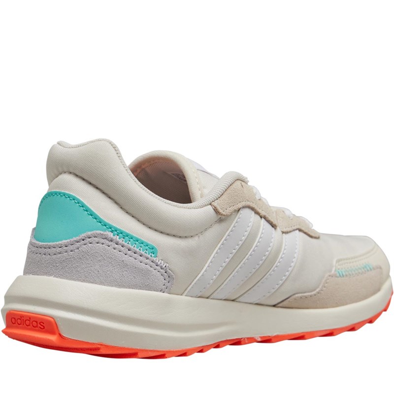 Buy adidas Womens Retrorun Trainers Core White/Footwear White/Signal Coral