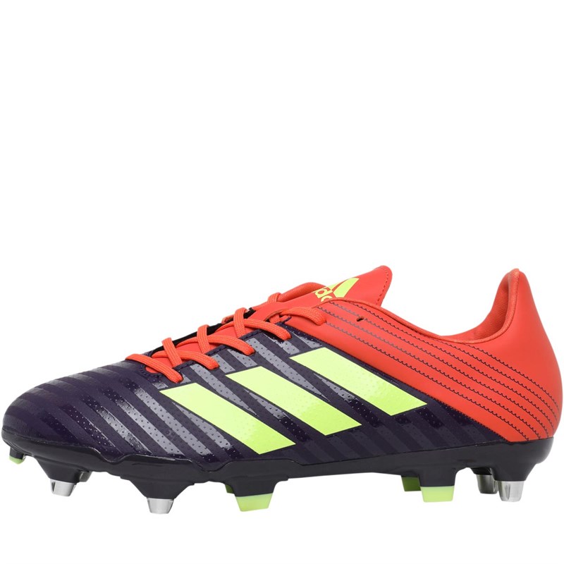 Buy adidas Mens Malice SG Soft Ground Rugby Boots Legend Purple/HiRes Yellow/True Orange