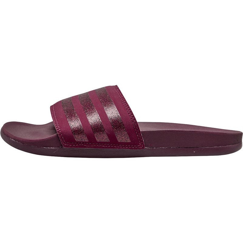 Buy adidas Womens Adilette Comfort Slides Maroon/Maroon/Maroon