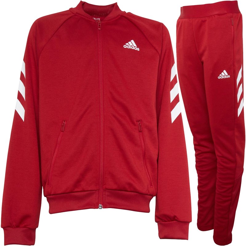 Buy adidas Girls Junior XFG Poly Tracksuit Active Maroon/White