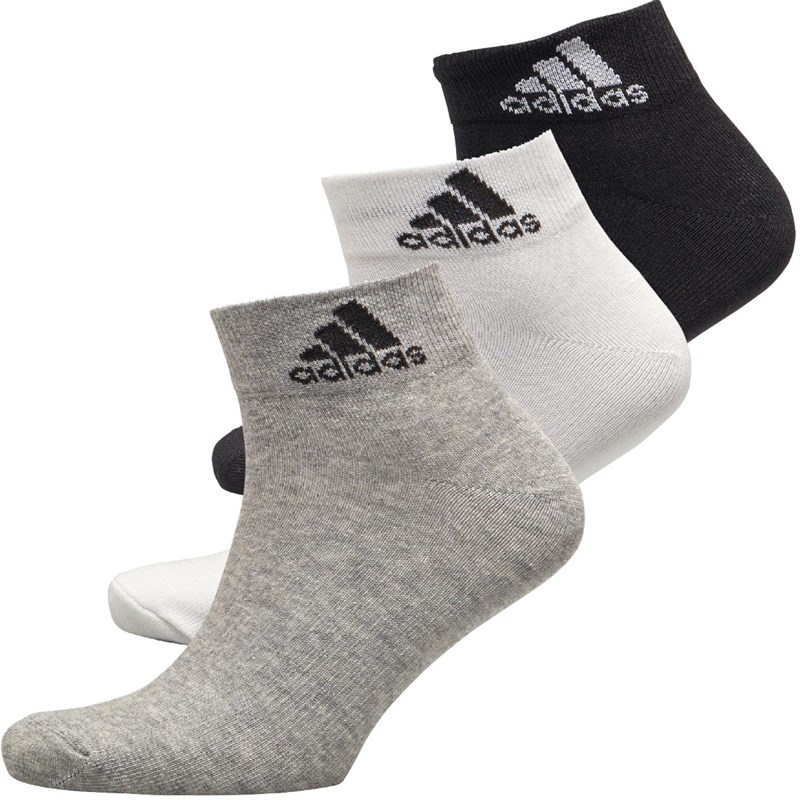 Buy adidas Performance Three Pack Ankle Socks Black/Medium Grey Heather