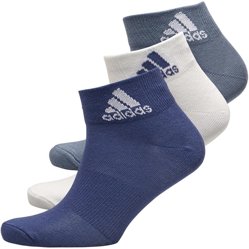 Buy adidas Performance Three Pack Ankle Socks Noble Indigo/White/Raw Steel