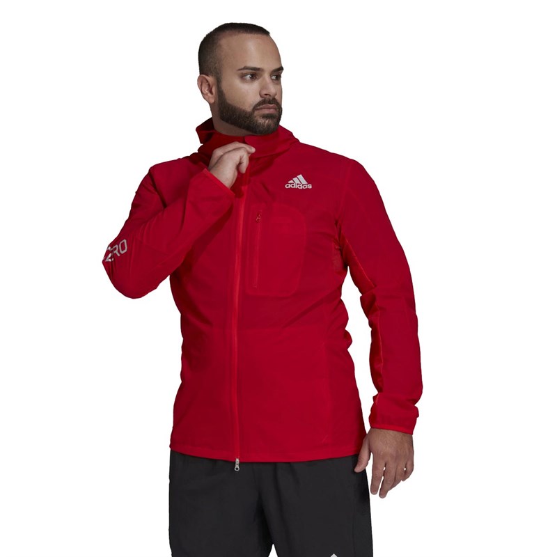 Buy adidas Mens Marathon Adizero Running Jacket Vivid Red
