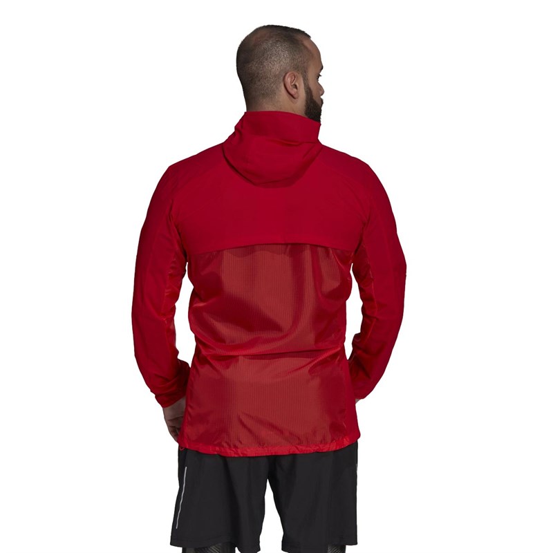 Buy adidas Mens Marathon Adizero Running Jacket Vivid Red