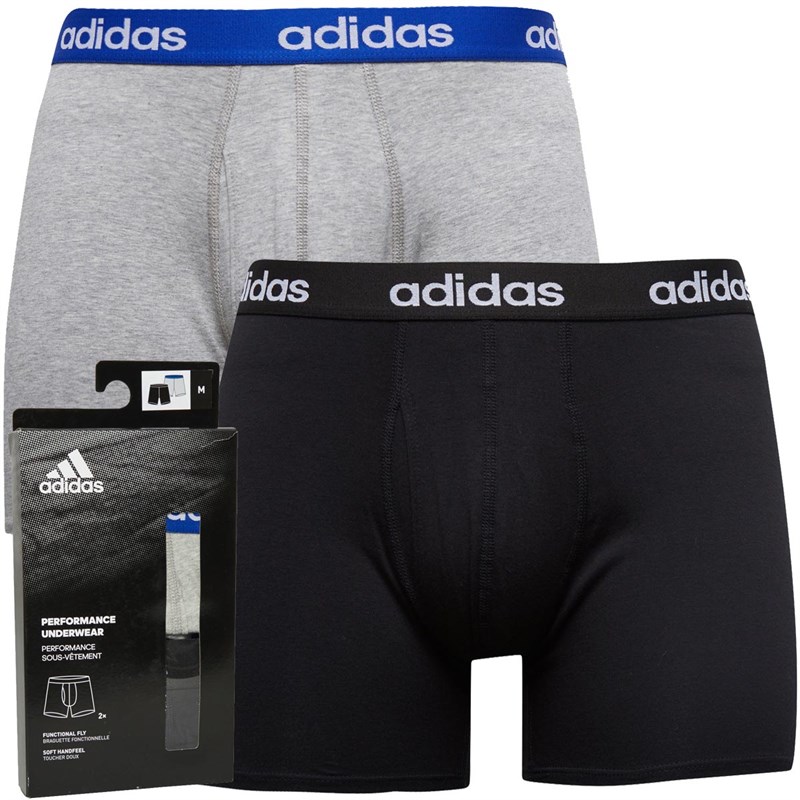 Buy adidas Mens Essentials Linear Logo Two Pack Boxer Briefs Black