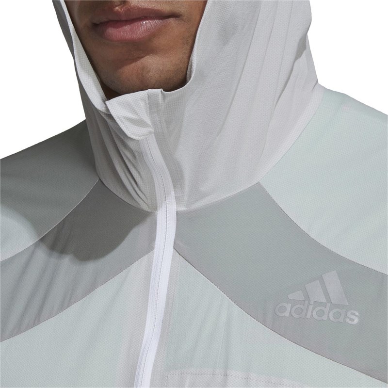 Buy adidas Mens Adizero Marathon Running Jacket White/Grey