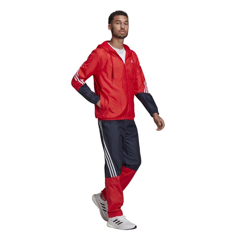 Buy adidas Mens Motion Woven Hooded Tracksuit Vivid Red/Legend Ink
