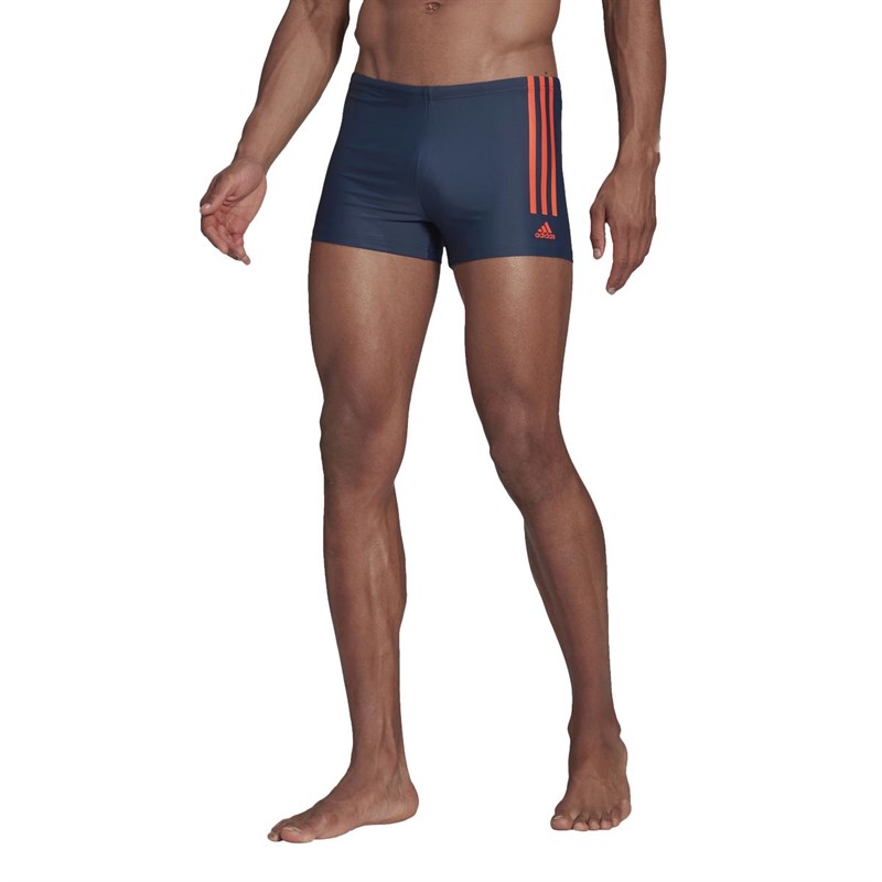 adidas Heren Fitness 3Stripes Swimming Boxer Trunks Zwembroeken Blauw