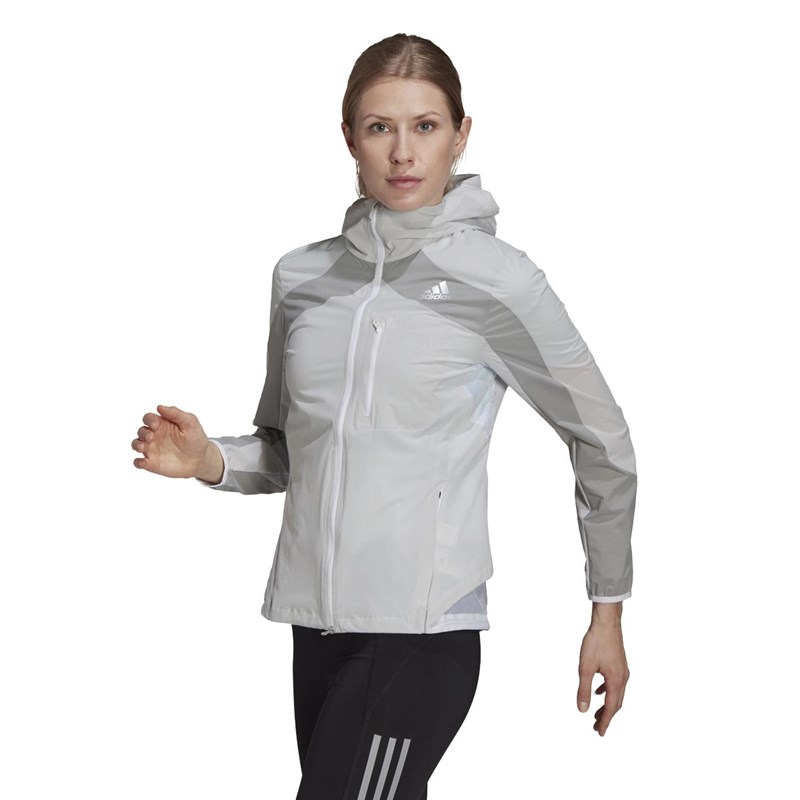 Buy adidas Womens Adizero Marathon Running Jacket White/Grey