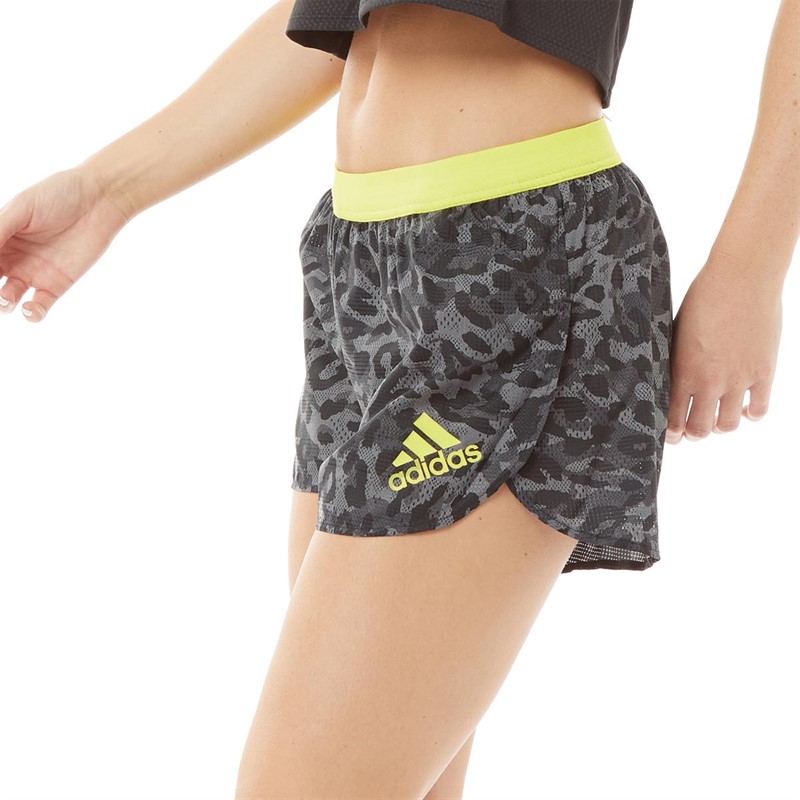 Buy adidas Womens Adizero Primegreen Split Running Shorts Grey Four