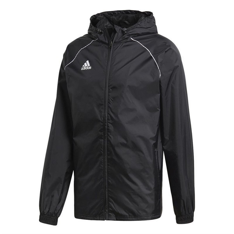 Buy adidas Mens Core 18 Rain Jacket (With Hood) Black/White