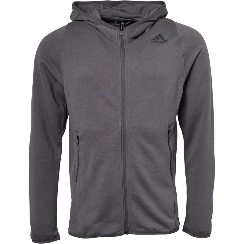 Buy adidas Mens Freelift Prime Full Zip Hoodie Grey Six