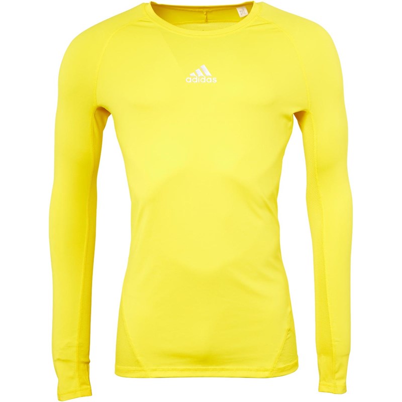 Buy adidas Mens Alphaskin Long Sleeve Compression Top Team Yellow