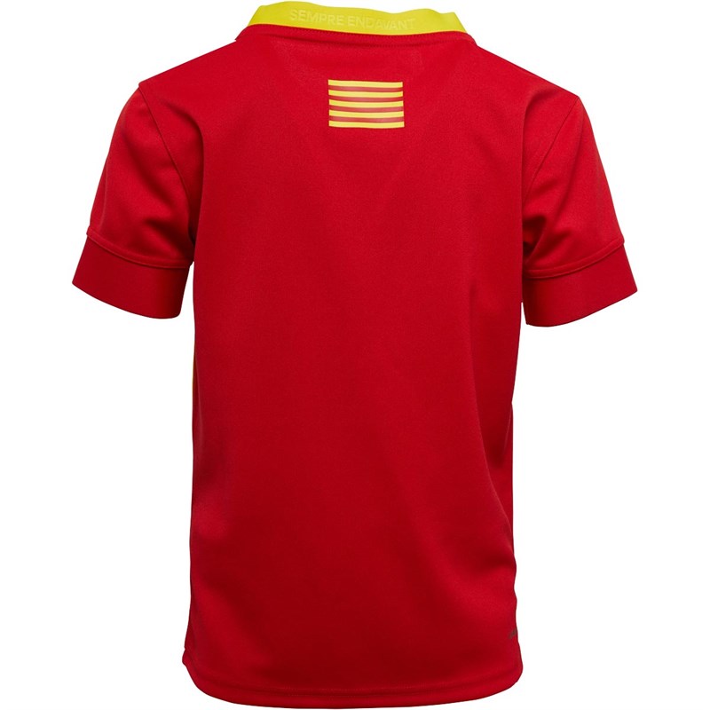 Buy adidas Junior USAP Perpignan Rugby Away Jersey Red/Yellow