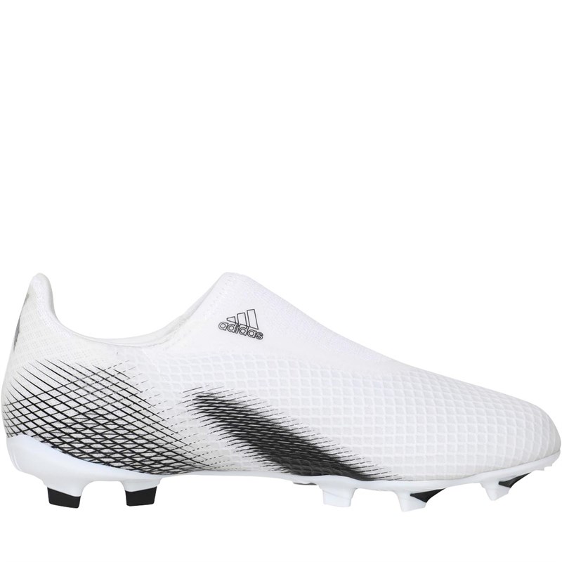 Buy adidas Junior X Ghosted.3 Laceless FG Firm Ground Football Boots Footwear White/Core Black
