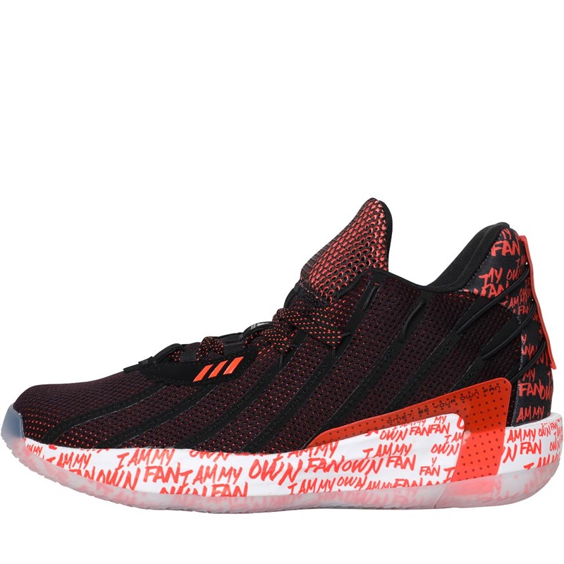 Buy adidas Mens Dame 7 Basketball Shoes Core Black/Solar Red/Footwear White